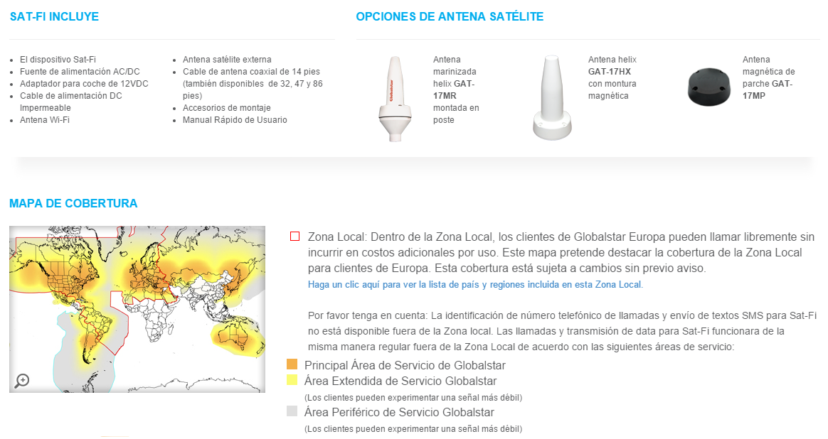 GlobalStar SAT FI en oferta en Mexico